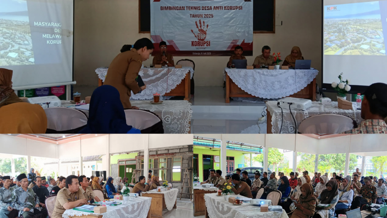 Suasana Bimtek Desa Anti Korupsi di Balai Desa Margasari